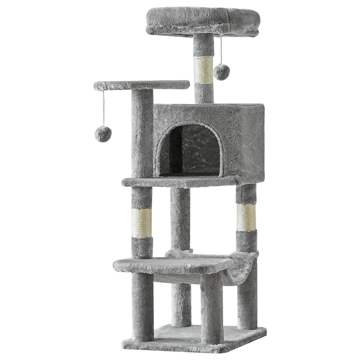 JHK Multi Level Cat Tree With Scratching Posts And House