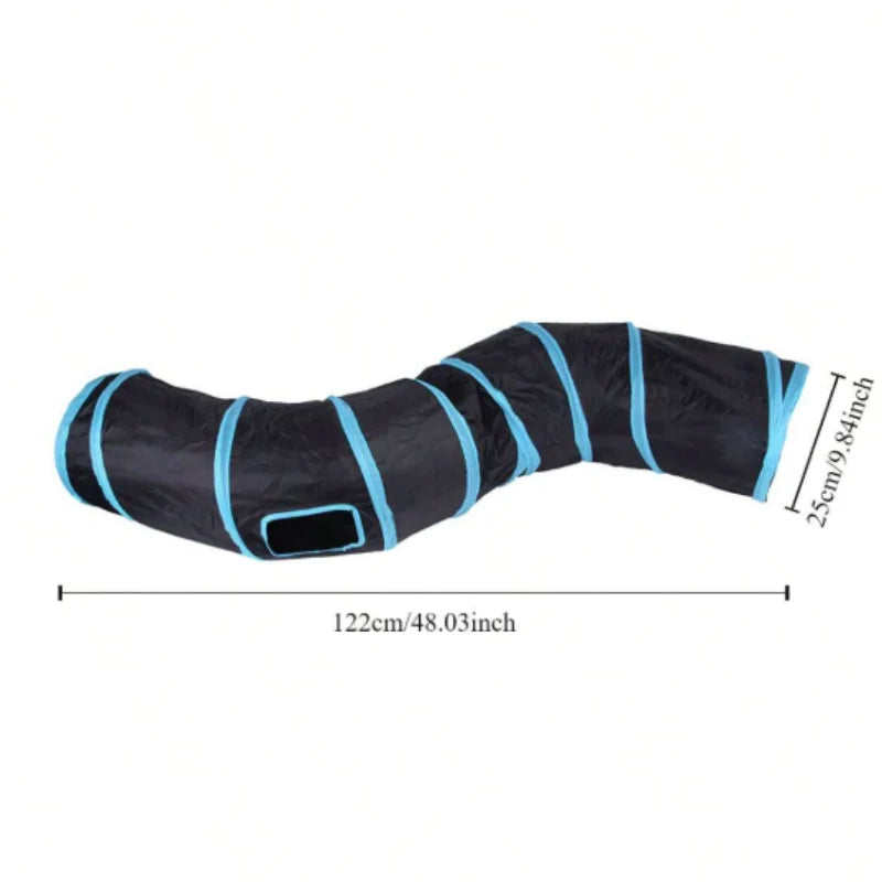 Foldable Cat Tunnel Toy For Interactive Play And Pet Training