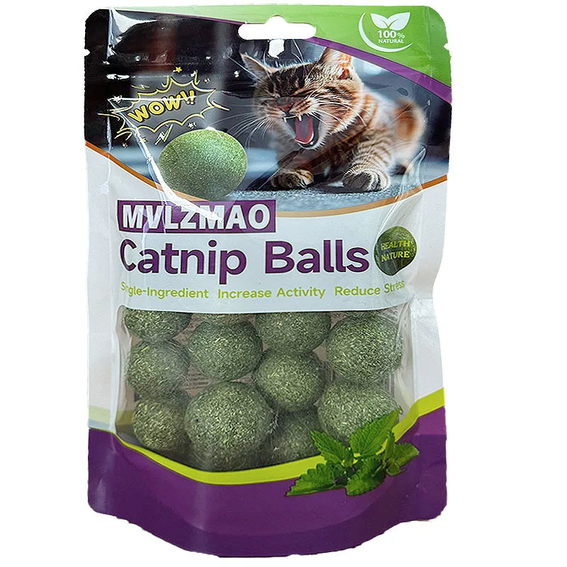 Safe Edible Catnip Ball Toy Promoting Dental Health Through Play