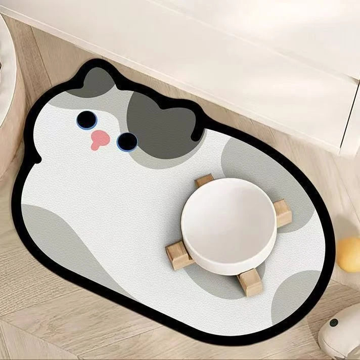 Cat Face Pet Feeding Mat Waterproof Anti Spill Non Slip