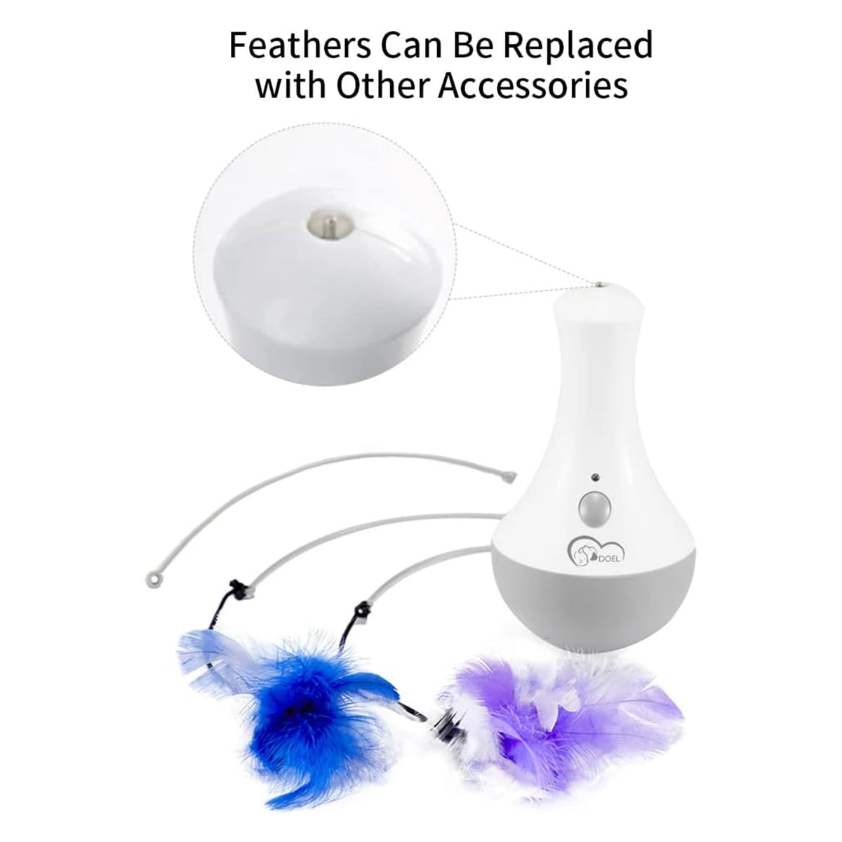 Automatic Rotating Cat Feather Toy Interactive Kitten Exercise Play Gift